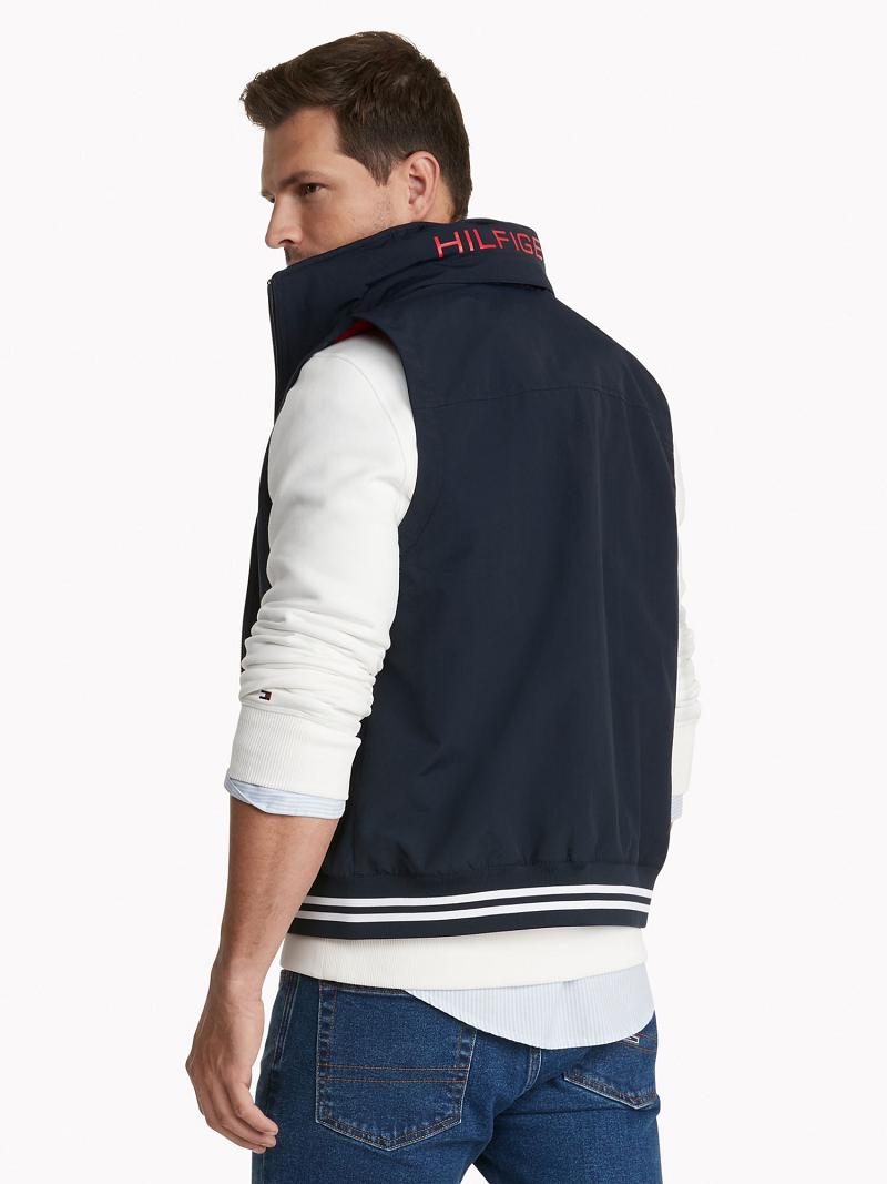 Férfi Tommy Hilfiger Essential regatta vest Kabát Sötétkék | HU 1185BEX